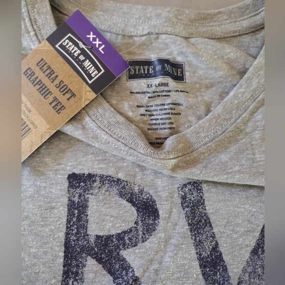 Men's Short sleeve graphic tee, grey, XXL - Picture 2 of 2